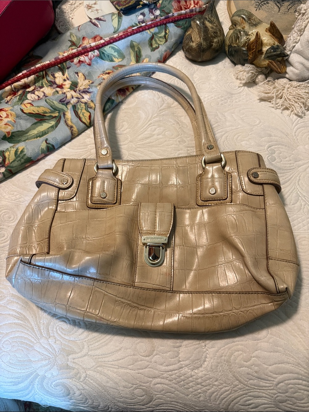 Beige Liz Claiborne Satchel Handbag - Women Bags